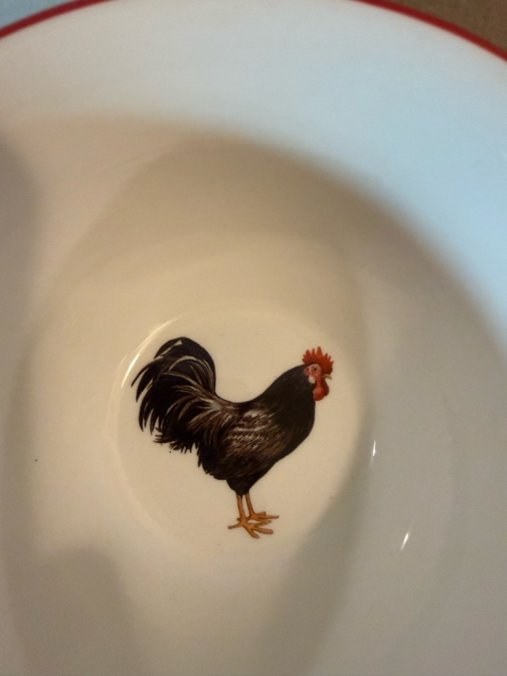 Cracker Barrel White and Red Rooster Ceramic Serving Bowls - Set of 4 - Picture 4 of 13